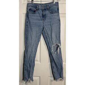 American Eagle Women's 90’s Skinny, Distressed, Light Wash Jeans, 4 Short